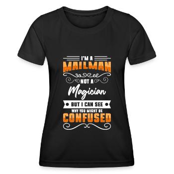 Briefträger Sendung Kurierdienst - Frauen Funktions-T-Shirt - Schwarz - Vorne - AI Model Female 172 light (172cm)