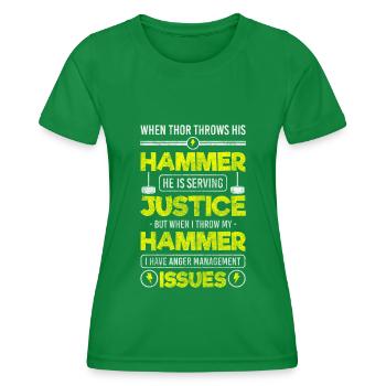 Odin, Nordmann, Tonnerre, Celtique - T-shirt sport Femme - vert - Devant - AI Model Female 172 dark (172cm)
