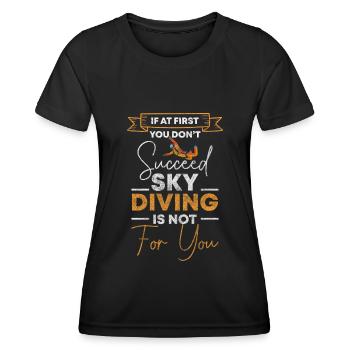 Parachutisme Avion Sport Vol - T-shirt sport Femme - noir - Devant - AI Model Female 172 light (172cm)