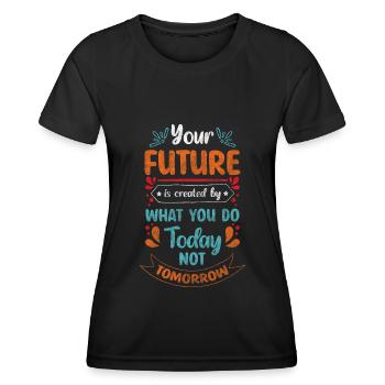 Chef Firma Kapitän - Frauen Funktions-T-Shirt - Schwarz - Vorne - AI Model Female 172 light (172cm)