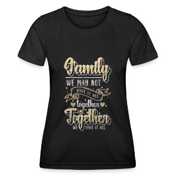 Réunion, Sécurité, Réunion - T-shirt sport Femme - noir - Devant - AI Model Female 172 light (172cm)
