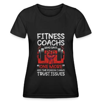 Trainer Ausdauer Pumpen Sport - Frauen Funktions-T-Shirt - Schwarz - Vorne - AI Model Female 172 light (172cm)