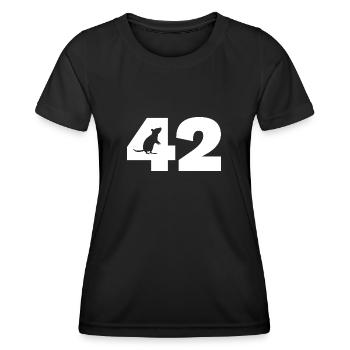 42 - Maus - Frauen Funktions-T-Shirt - Schwarz - Vorne - AI Model Female 172 light (172cm)