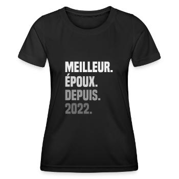 Meilleur Époux Depuis 2022 - T-shirt sport Femme - noir - Devant - AI Model Female 172 light (172cm)