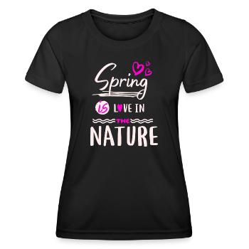Le printemps, c’est l’amour dans la nature - T-shirt sport Femme - noir - Devant - AI Model Female 172 light (172cm)