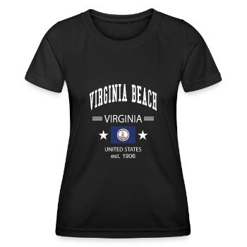 Virginia Beach - Frauen Funktions-T-Shirt - Schwarz - Vorne - AI Model Female 172 light (172cm)