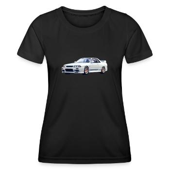Schöner weißer R32 - Frauen Funktions-T-Shirt - Schwarz - Vorne - AI Model Female 172 light (172cm)