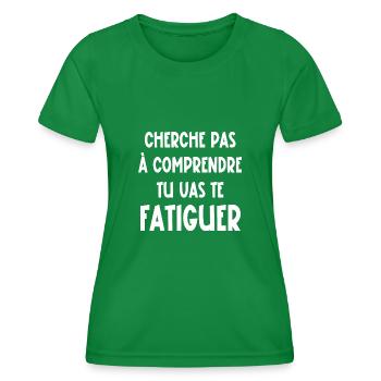 cherche pas à comprendre - T-shirt sport Femme - vert - Devant - AI Model Female 172 dark (172cm)