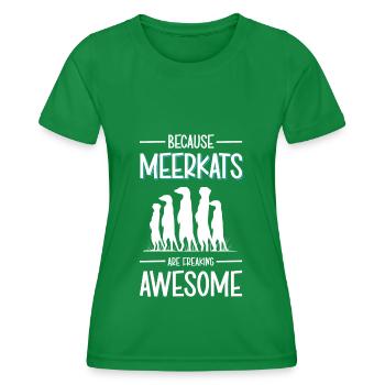 Erdmännchen Tiere Lustig - Frauen Funktions-T-Shirt - Kelly Green - Vorne - AI Model Female 172 dark (172cm)
