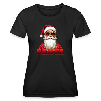 Le Père Noël sourit - T-shirt sport Femme - noir - Devant - AI Model Female 172 light (172cm)