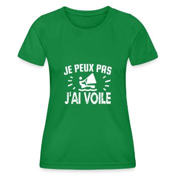 je peux pas j'ai voile - T-shirt sport Femme - vert - Devant - AI Model Female 172 dark (172cm)