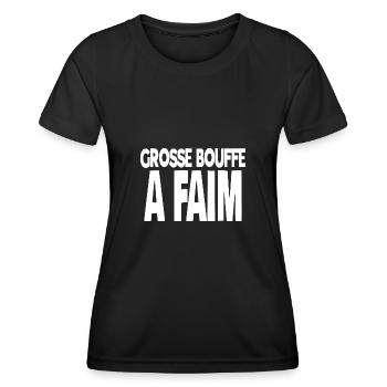 grosse bouffe a faim - T-shirt sport Femme - noir - Devant - AI Model Female 172 light (172cm)