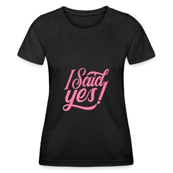 Ich habe Ja gesagt Verlobung Verlobt Verlobter - Frauen Funktions-T-Shirt - Schwarz - Vorne - AI Model Female 172 light (172cm)