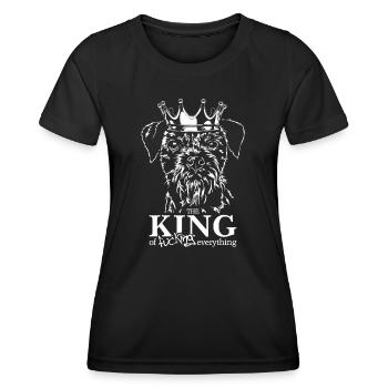 BORDER TERRIER King Dog Disant Chiens Wilsigns - T-shirt sport Femme - noir - Devant - AI Model Female 172 light (172cm)