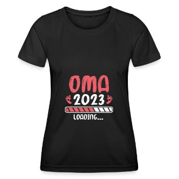 Schwangerschaft 2023 Werdende Oma Geschenk - Frauen Funktions-T-Shirt - Schwarz - Vorne - AI Model Female 172 light (172cm)