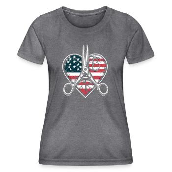 Erste-Hilfe-Geschenke für medizinisches Personal - Frauen Funktions-T-Shirt - dunkle Melange  - Vorne - AI Model Female 172 light (172cm)