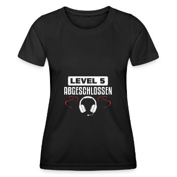 Hölzerne Hochzeit 5. Hochzeitstag Geschenkidee - Frauen Funktions-T-Shirt - Schwarz - Vorne - AI Model Female 172 light (172cm)