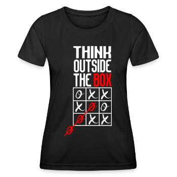 think outside the box - T-shirt sport Femme - noir - Devant - AI Model Female 172 light (172cm)