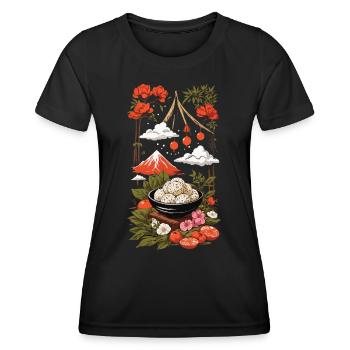 Festival japonais & Onigiri Art Design - T-shirt sport Femme - noir - Devant - AI Model Female 172 light (172cm)