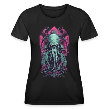 Occulte goule Kraken gothique Vaporwave Art - T-shirt sport Femme - noir - Devant - AI Model Female 172 light (172cm)