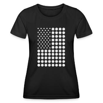 Sport Us Flag Volleyball - Frauen Funktions-T-Shirt - Schwarz - Vorne - AI Model Female 172 light (172cm)