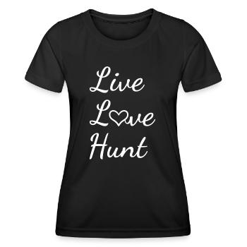 Hunter Live Love Hunting - Women's Functional T-Shirt - black - Front - AI Model Female 172 light (172cm)