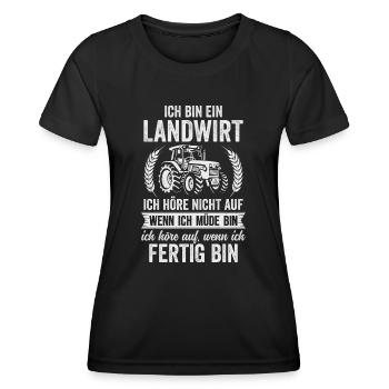 Ich bin ein Landwirt Traktor Bauer Landwirtschaft - Frauen Funktions-T-Shirt - Schwarz - Vorne - AI Model Female 172 light (172cm)