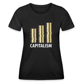 Capitalisme - T-shirt sport Femme - noir - Devant - AI Model Female 172 light (172cm)