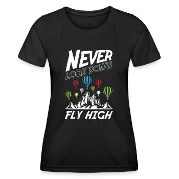 Ne jamais regarder vers le bas Voler haut - T-shirt sport Femme - noir - Devant - AI Model Female 172 light (172cm)
