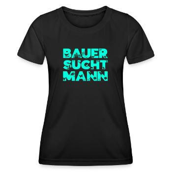 bauer sucht mann shirt landwirt schwul - Frauen Funktions-T-Shirt - Schwarz - Vorne - AI Model Female 172 light (172cm)