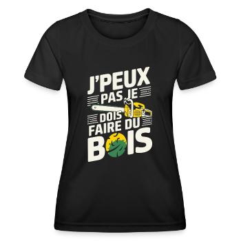 I have to make wood - Women's Functional T-Shirt - black - Front - AI Model Female 172 light (172cm)