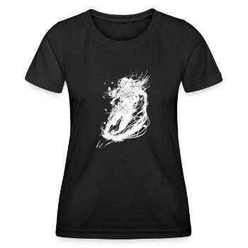 Vintage Astronaut in Unendlichkeit - Frauen Funktions-T-Shirt - Schwarz - Vorne - AI Model Female 172 light (172cm)