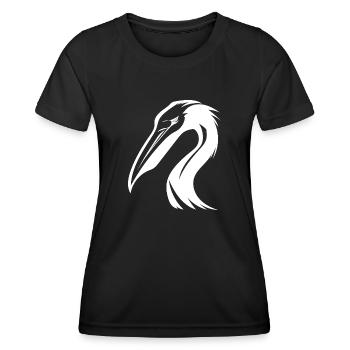 Tropischer Pelikan Wasservogel mit bösen Augen - Frauen Funktions-T-Shirt - Schwarz - Vorne - AI Model Female 172 light (172cm)