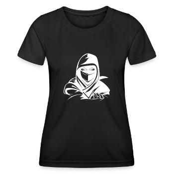 Kraftsport Freizeit Style Ninja Athlet Warrior - Frauen Funktions-T-Shirt - Schwarz - Vorne - AI Model Female 172 light (172cm)