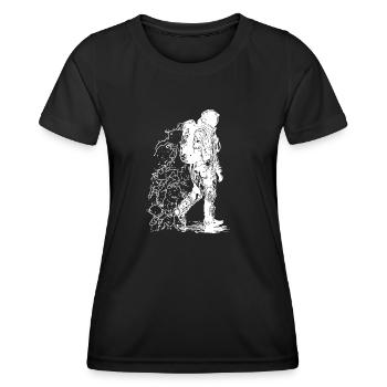 Space astronaut in moonlight dust - Women's Functional T-Shirt - black - Front - AI Model Female 172 light (172cm)