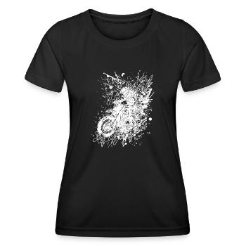 Splash Style Motorrad Rennsport Geländefahrt - Frauen Funktions-T-Shirt - Schwarz - Vorne - AI Model Female 172 light (172cm)