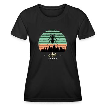 Ant Insect Vintage Retro Animals Sunset - Women's Functional T-Shirt - black - Front - AI Model Female 172 light (172cm)
