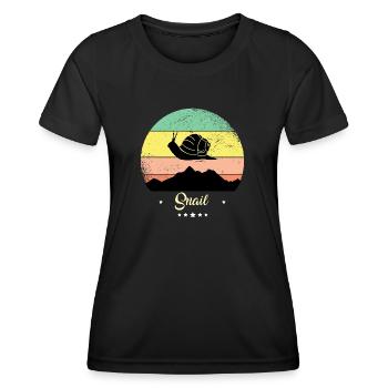 Escargot Vintage Rétro Animaux Coucher de soleil - T-shirt sport Femme - noir - Devant - AI Model Female 172 light (172cm)