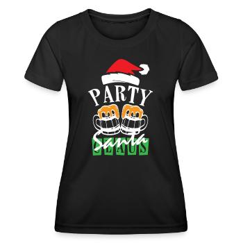 Beer Party Santa Claus Christmas Party - Frauen Funktions-T-Shirt - Schwarz - Vorne - AI Model Female 172 light (172cm)