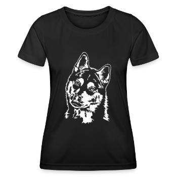 SIBERIAN HUSKY - HUSKY sled dog Wilsigns - Women's Functional T-Shirt - black - Front - AI Model Female 172 light (172cm)