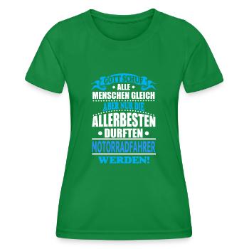 MOTORRADFAHRER - Frauen Funktions-T-Shirt - Kelly Green - Vorne - AI Model Female 172 dark (172cm)