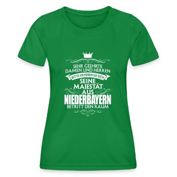 NIEDERBAYERN - Majestät - Frauen Funktions-T-Shirt - Kelly Green - Vorne - AI Model Female 172 dark (172cm)