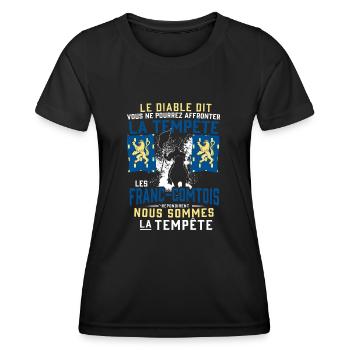Tempête Franc-Comtois - T-shirt sport Femme - noir - Devant - AI Model Female 172 light (172cm)