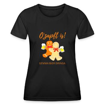 O'ZAPFT IS GEMMA BIER DRINGA SHIRT - Frauen Funktions-T-Shirt - Schwarz - Vorne - AI Model Female 172 light (172cm)