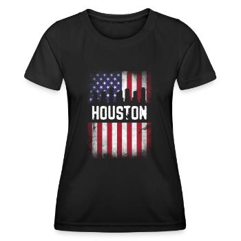 Conception du drapeau de Houston USA pour les fiers résidents de Houston - T-shirt sport Femme - noir - Devant - AI Model Female 172 light (172cm)