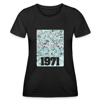 Zahl 1971 - Frauen Funktions-T-Shirt - Schwarz - Vorne - AI Model Female 172 light (172cm)
