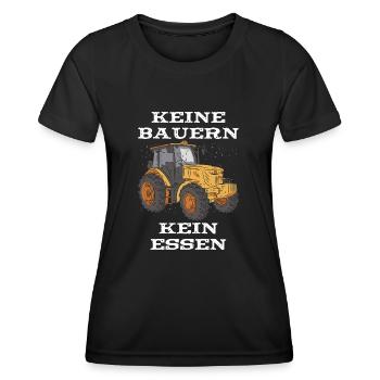 Keine Bauern kein Essen Landwirt Demo - Frauen Funktions-T-Shirt - Schwarz - Vorne - AI Model Female 172 light (172cm)