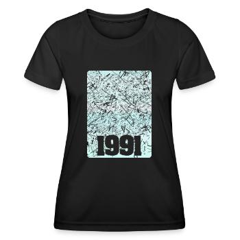 Number 1991 - Women's Functional T-Shirt - black - Front - AI Model Female 172 light (172cm)