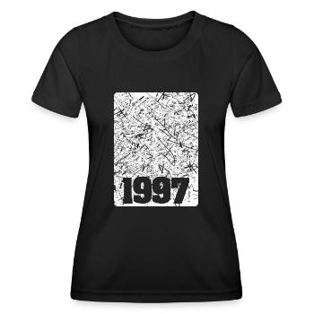 Nummer 1997 - Frauen Funktions-T-Shirt - Schwarz - Vorne - AI Model Female 172 light (172cm)