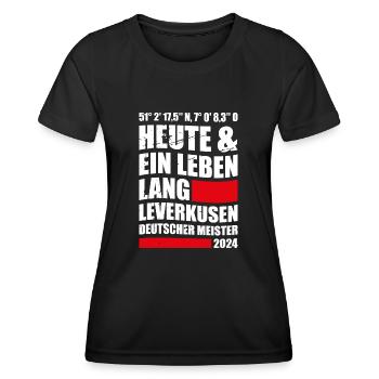 Deutscher Fußball Meister 2024 Leverkusen Retro - Frauen Funktions-T-Shirt - Schwarz - Vorne - AI Model Female 172 light (172cm)